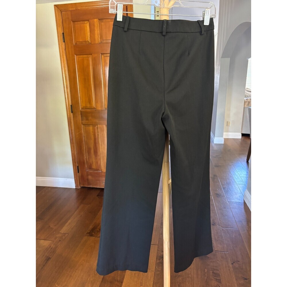 bebe Black Bootcut Flare Trousers Size 2 Mid Rise 90s Minimalist Dress Pants - Picture 7 of 12